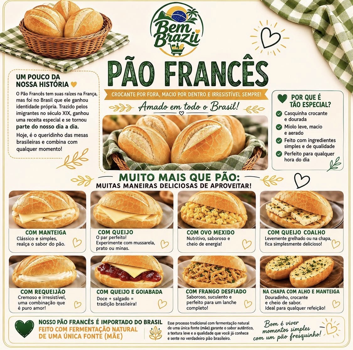 Pão francês Bem Brazil post