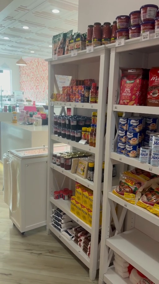 Store aisle with Brazilian groceries